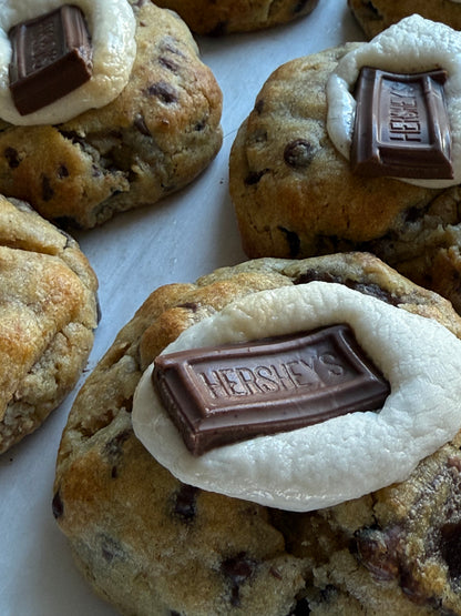 S’mores cookie from BeKookie LA with graham crumbs, two chocolates, and a gooey marshmallow center.